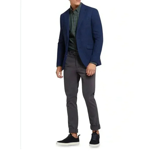 Lauren Ralph Lauren 100% Linen Peer Navy Sport Coat Blazer Sz. M - Picture 1 of 11